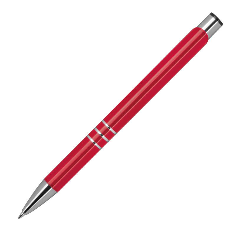 100 Kugelschreiber aus Metall mit Namensgravur - lackiert - rot (matt)