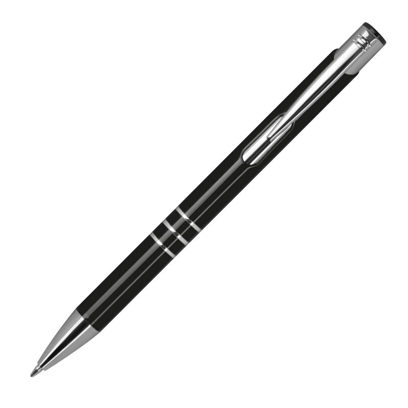 100 Kugelschreiber aus Metall mit Namensgravur - lackiert - schwarz (matt)