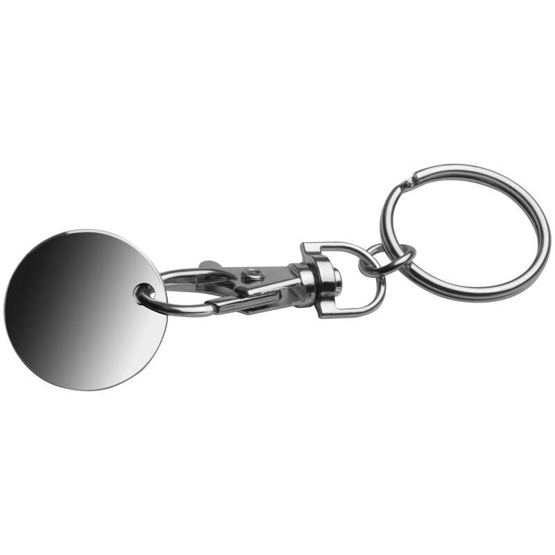10x Metall Schlüsselanhänger mit Namensgravur - mit Einkaufschip - Farbe: türkis