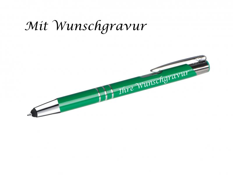 15 Touchpen Kugelschreiber aus Metall mit Gravur  / 15 verschiedene Farben