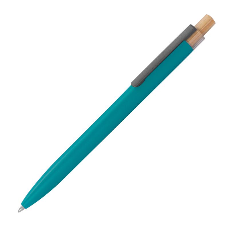 5 Kugelschreiber aus recyceltem Aluminium mit Gravur / Farbe: türkis