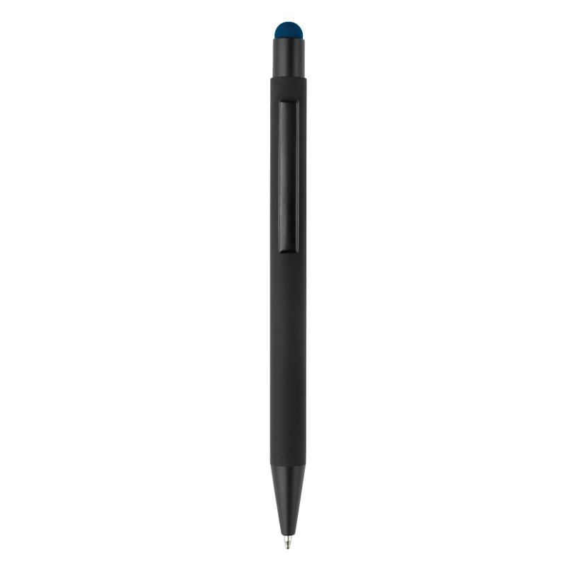 5x Touchpen Kugelschreiber mit Gravur / aus Metall / Stylusfarbe: blau