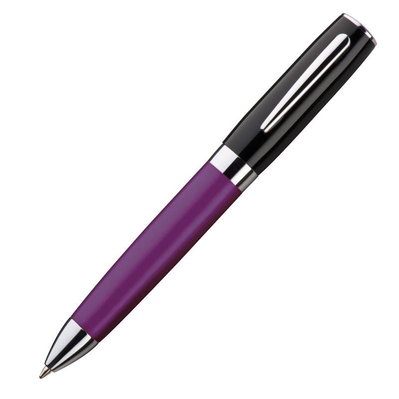 Eleganter Metall Kugelschreiber mit Gravur / Farbe: schwarz-violett