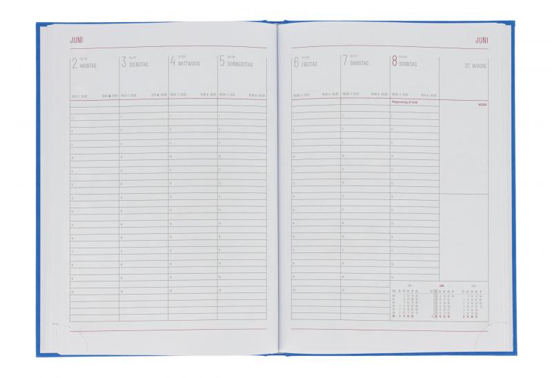 Herlitz Buchkalender 2025 "Sidney" mit Gravur / Wochenkalender / Farbe: blau