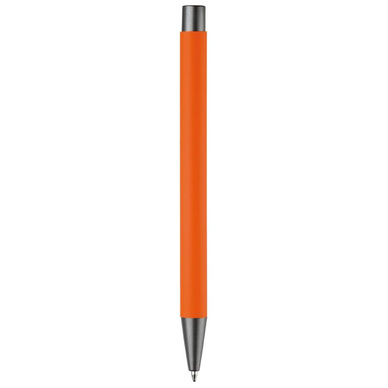 Kugelschreiber mit Namensgravur - aus Metall - mit Soft-Touch - Farbe: orange