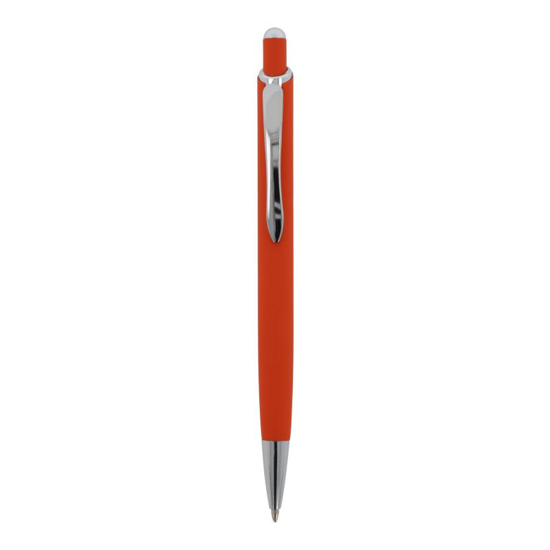 Kugelschreiber mit Namensgravur - aus Metall - mit Soft Touch - Farbe: orange