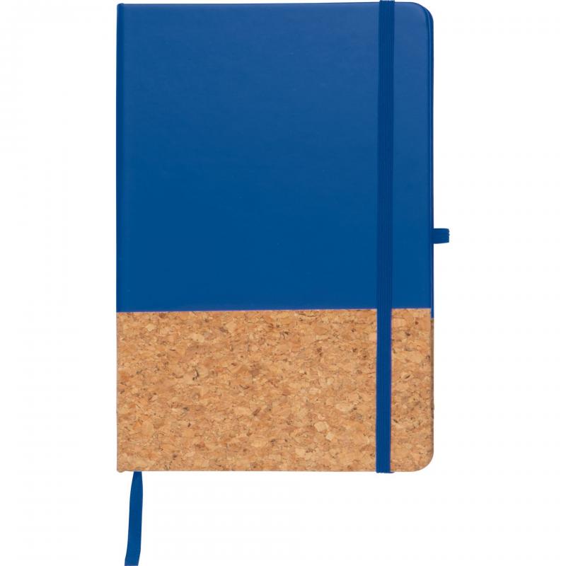 Notizbuch mit Namensgravur - mit PU-Kork Cover - A5 / 160 Seiten - Farbe: blau