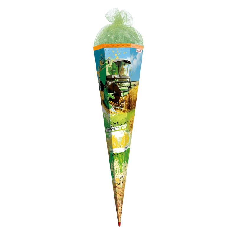 Schultüte mit Namensgravur - Zuckertüte - 85cm / eckig - "Mähdrescher"