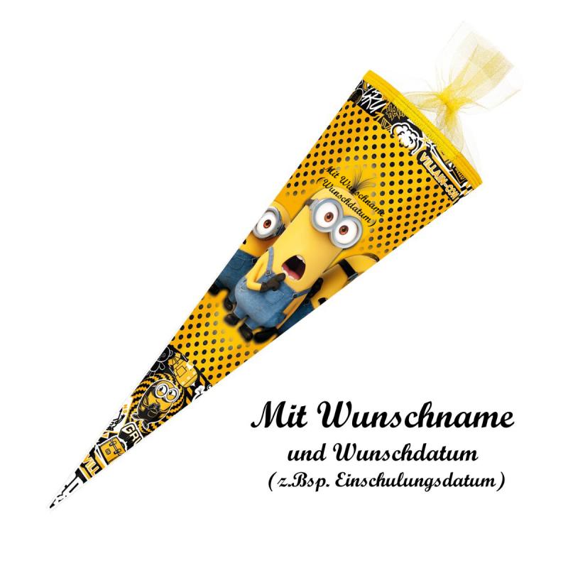 Schultüte mit Namensgravur - Zuckertüte - 85cm - eckig - "Minions 2"