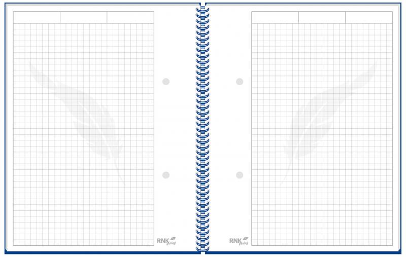 Spiral-Kladde mit Gravur / Notizbuch / DIN A5 / 96 Blatt / kariert / Farbe: blau
