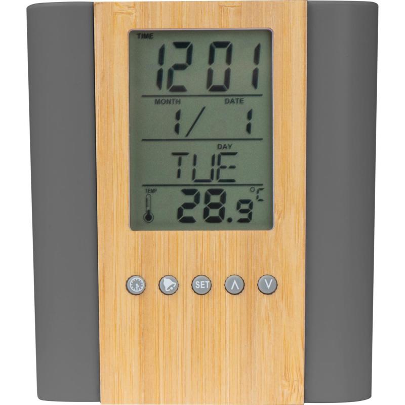 Stifteköcher mit Uhr, Thermometer, Kalender, Wecker, Timer mit Namensgravur