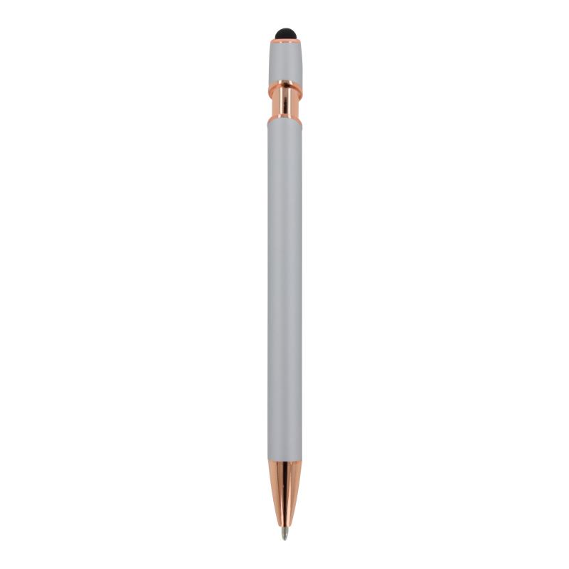 Touchpen Kugelschreiber "Roségold" mit Gravur / aus Metall / Farbe: silber