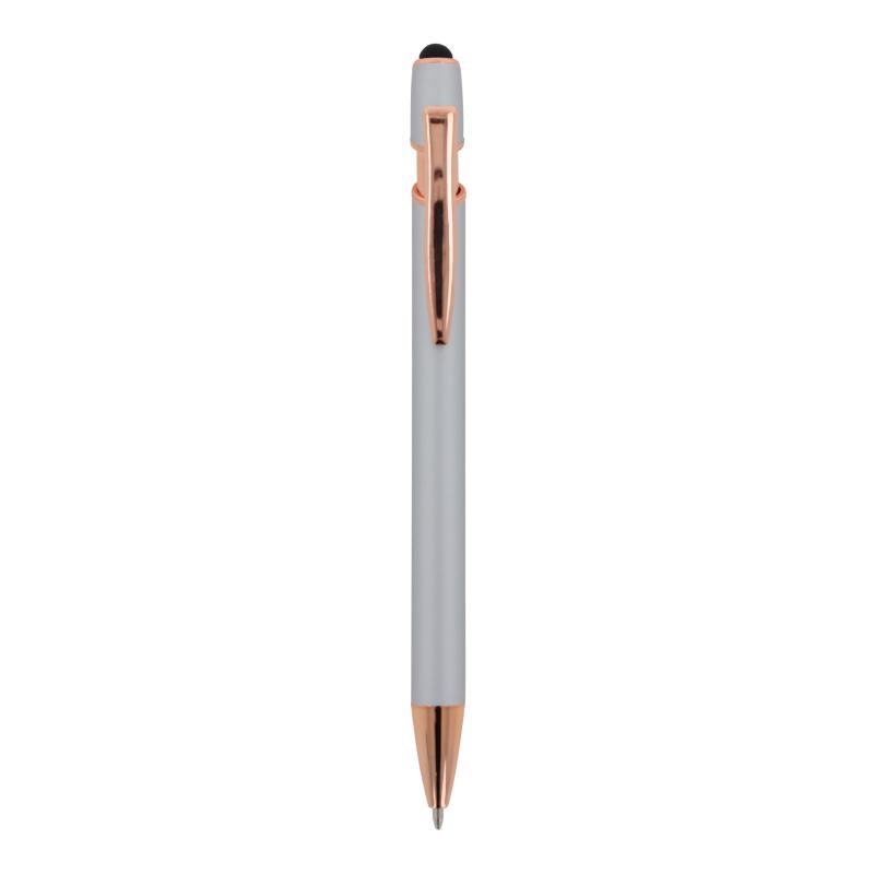 Touchpen Kugelschreiber "Roségold" mit Gravur / aus Metall / Farbe: silber