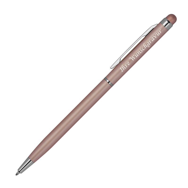 Touchpen Kugelschreiber mit Gravur / schlankes design / Farbe: rosegold